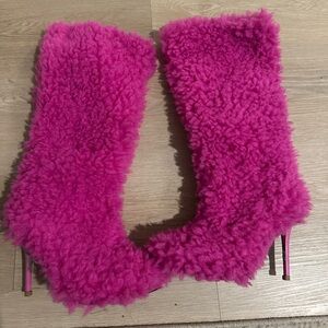 Pink Fur Boots